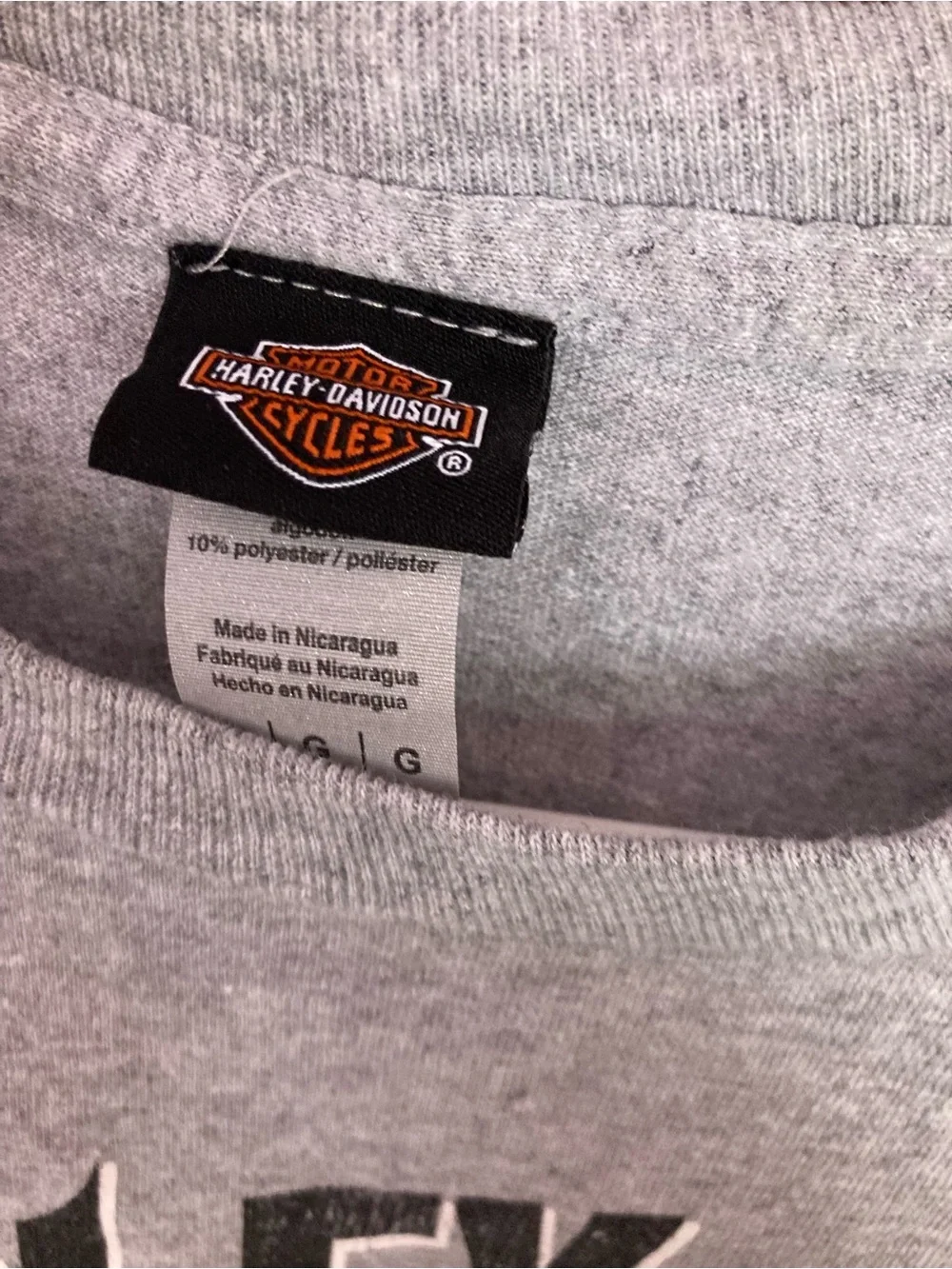 Harley-Davidson Gray Long Sleeve Skull Logo Tee